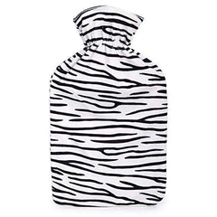 Bodico Cute Zebra Print Novelty Gift Cozy Hot Water Rubber Bottle with Cover-1.7L, Brown-Perfect for Winter Season, Heating Pad to Relieve Pain for Muscles,Stress and Cramps