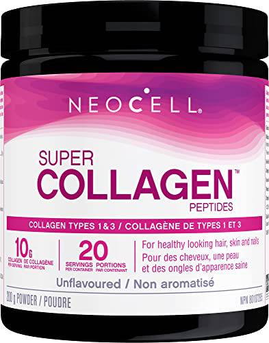 NeoCell Super Collagen Peptides Powder, 10 g Collagen per serving, Supports Healthy Hair, Skin, & Nails, 20 servings