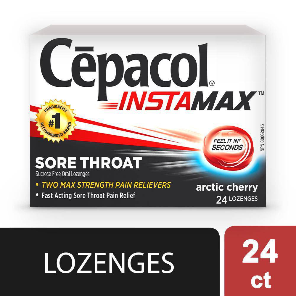 Cepacol® Instamax Arctic Cherry, Sore Throat Lozenges - Zecoya