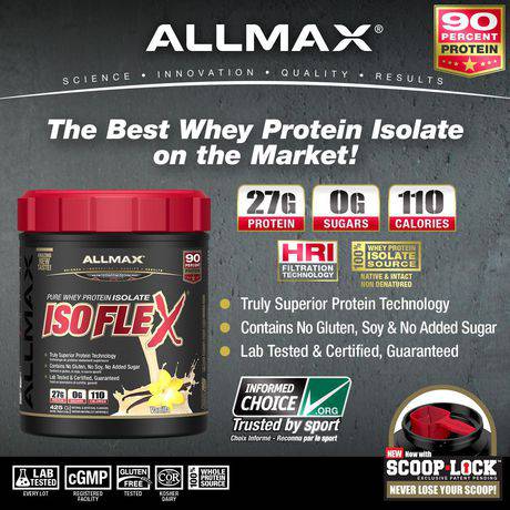 Allmax Isoflex Pure Whey Protein Isolate Vanilla Powder - Zecoya