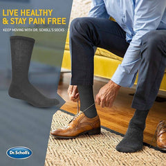 Dr. Scholl's Men's Diabetes & Circulator Socks - 4 & 6 Pair Packs - Non-binding Comfort and Moisture Management, Black, 7-12