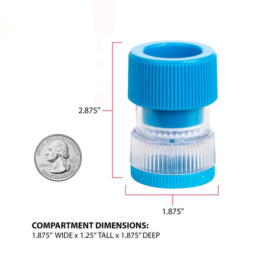 EZY DOSE Crushes Pills, Vitamins, Tablets, Storage Compartment, Removable Drinking Cup, Blue