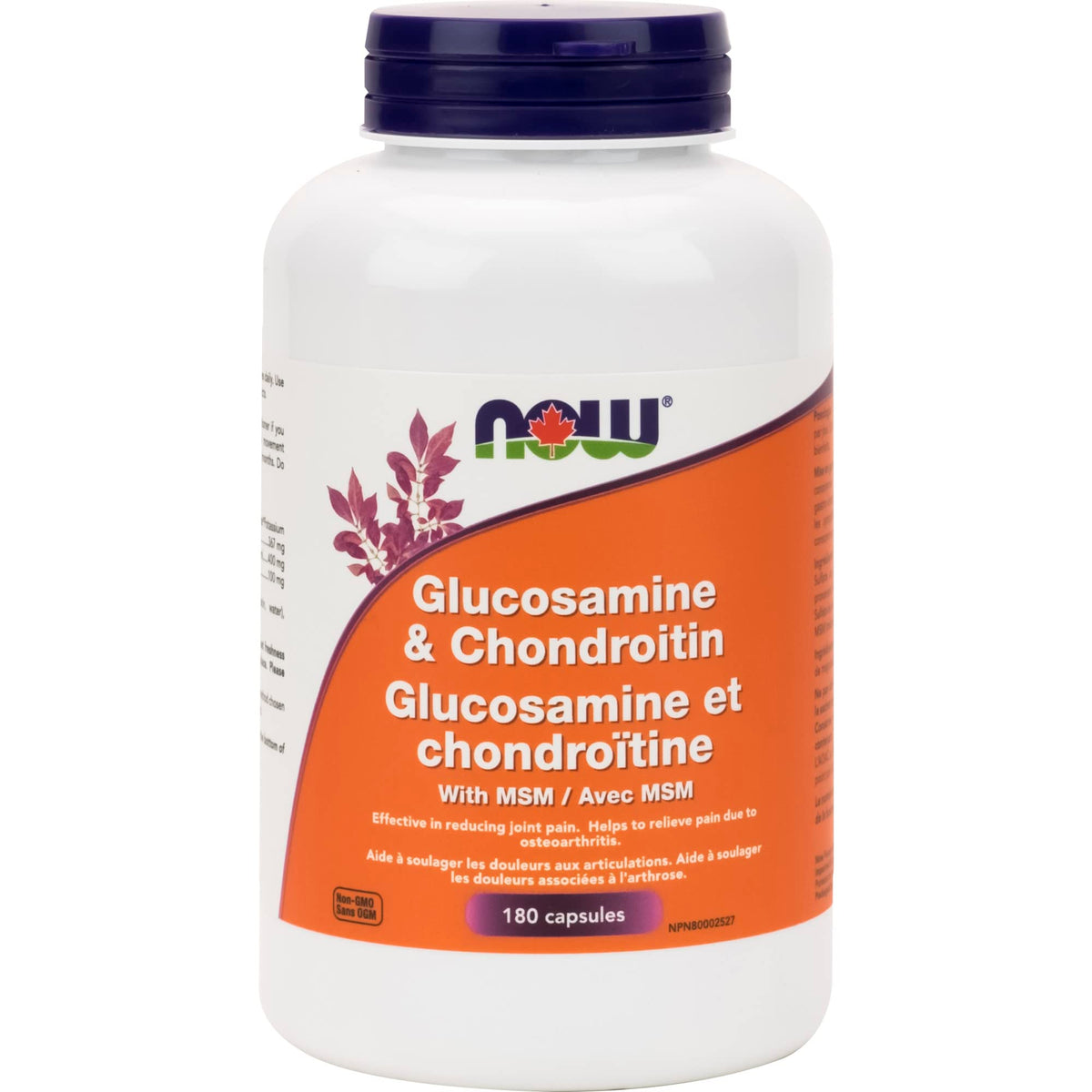 NOW Supplements Glucosamine and Chondroitin Plus MSM Capsules, 180 Count