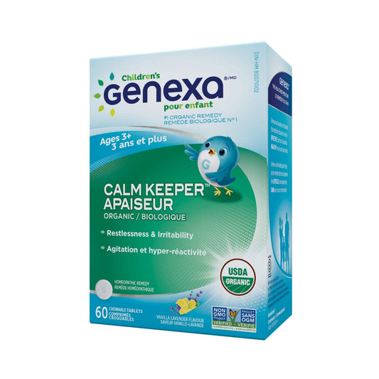 Genexa Calm Keeper for Children – 60 Tablets | Certified Organic & Non-GMO, Physician Formulated, Homeopathic | Calming & Relaxation Aid for Children