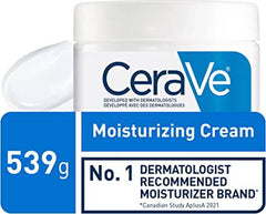 CeraVe Moisturizing Cream | Daily Face, Body & Hands Moisturizer for Dry Skin With Hyaluronic Acid and Ceramides for Women and Men. Sensitive skin, Oil-free, Non-comedogenic, Fragrance-Free, 539g +57g refill 2-pack