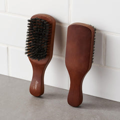 Diane Medium Firmness Reinforced Boar Bristle, Short Handle Style Wave Mens Hair Brush, Brown