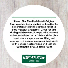 Mentholatum No Mess Natural Menthol Rub Roll On, Vapourizing Rub, Cough Suppressant & Nasal Decongestant, 50g