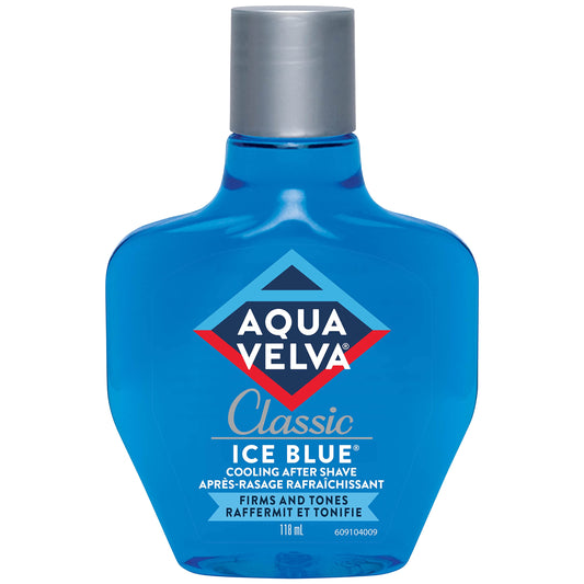 Aqua Velva After Shave, Classic Ice Blue, Soothes, Cools, and Refreshes Skin, 118 mL