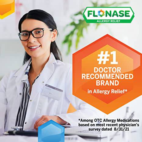 Flonase Allergy Relief Nasal Spray, 24 Hour Non Drowsy Allergy Medicine, Metered Nasal Spray - 72 Sprays