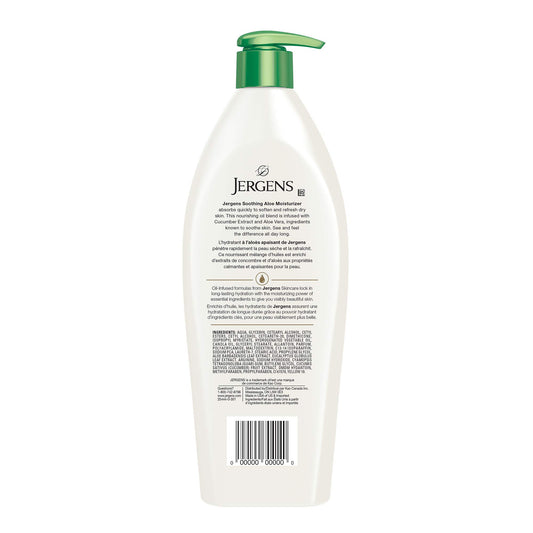 Jergens Soothing Aloe Moisturizer & Body Lotion for Dry Skin (620 mL)