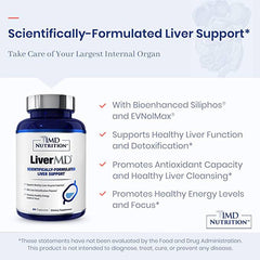 1MD Nutrition LiverMD - Liver Support Supplement - Milk Thistle Liver Supplement for Liver Health - Siliphos Silymarin Milk Thistle Extract - For Liver Support - 60 capsules