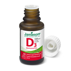 Jamieson Vitamin D3 1,000 IU Drops, black, 11.4 ml (Pack of 1)