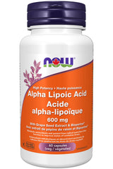 NOW Alpha Lipoic Acid, 600mg, 60 Veg Capsules