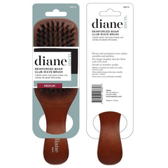 Diane Medium Firmness Reinforced Boar Bristle, Short Handle Style Wave Mens Hair Brush, Brown