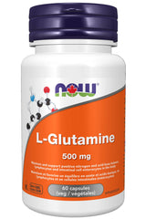 NOW Supplements L-Glutamine 500mg Capsules, 60 Count