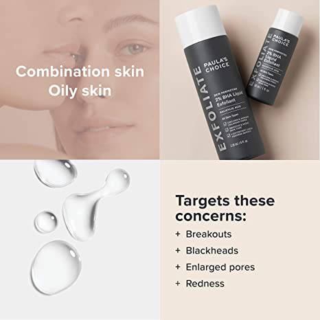 Paulas Choice--SKIN PERFECTING 2% BHA Liquid Salicylic Acid Exfoliant--Facial Exfoliant for Blackheads, Enlarged Pores, Wrinkles & Fine Lines - Zecoya