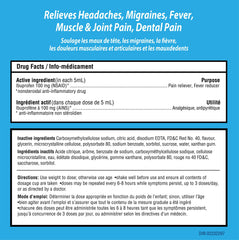 Children's Advil (100 ML, Fruit Flavour) Ibuprofen Suspension Temporary Fever Reducer