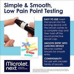 MICROLET Lancets for Glucose Blood Testing, Multi-Colored, 100 Count - Zecoya