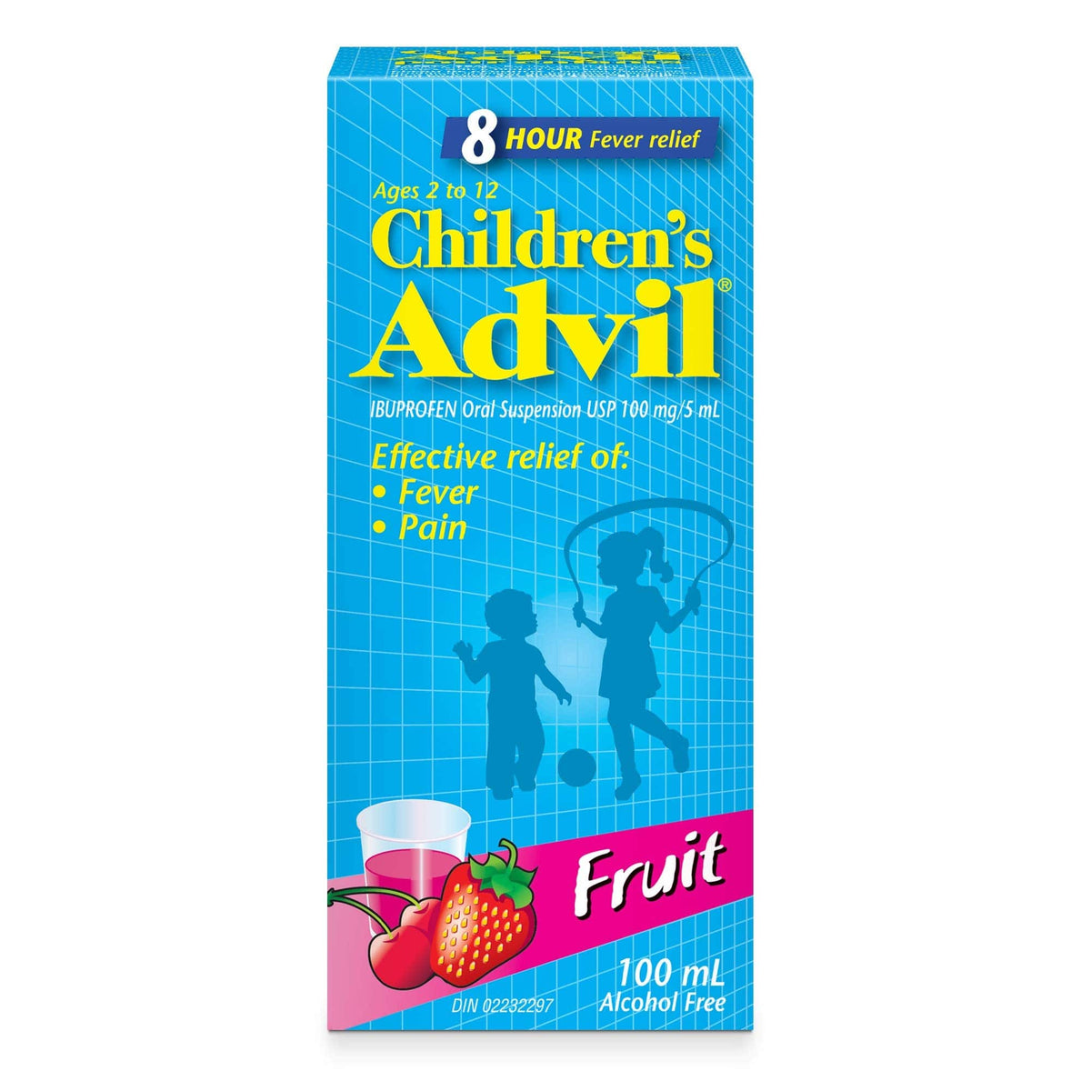 Children's Advil (100 ML, Fruit Flavour) Ibuprofen Suspension Temporary Fever Reducer