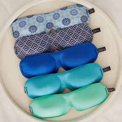 Bucky 40 Blinks No Pressure Printed Eye Mask for Travel & Sleep, Blue Atlas, One Size