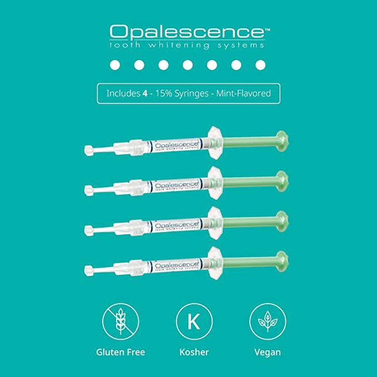 Opalescence at Home Teeth Whitening - Teeth Whitening Gel Syringes - 4 Pack of 15% Syringes - Mint