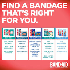 Band-Aid Flexible Fabric, Assorted Adhesive Bandages Family Pack, 50 Count