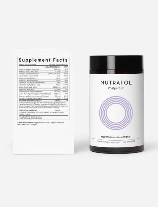 Nutrafol Postpartum Hair Growth Supplement With Clinically Effective, Breastfeeding-friendly Ingredients for Visibly Thicker, Stronger Hair (1-Month Supply)