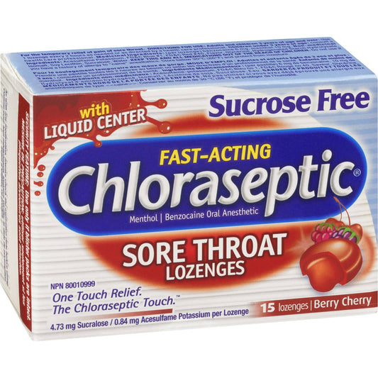 Chloraseptic Sore Throat Lozenges Sucrose Free Berry Cherry